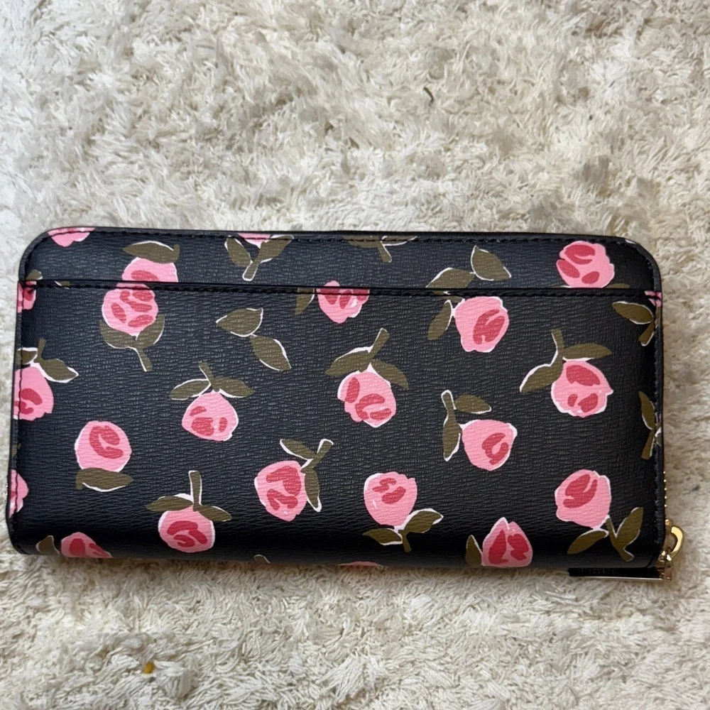 Kate Spade Spencer Ditsy Rose Zip Around Continental Wallet